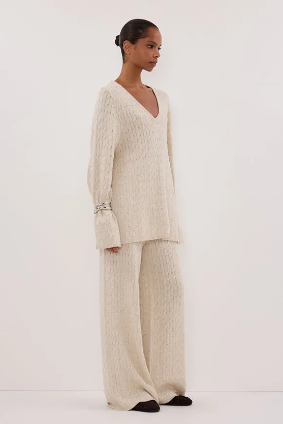MAREN CHALK CABLE KNIT JUMPER
