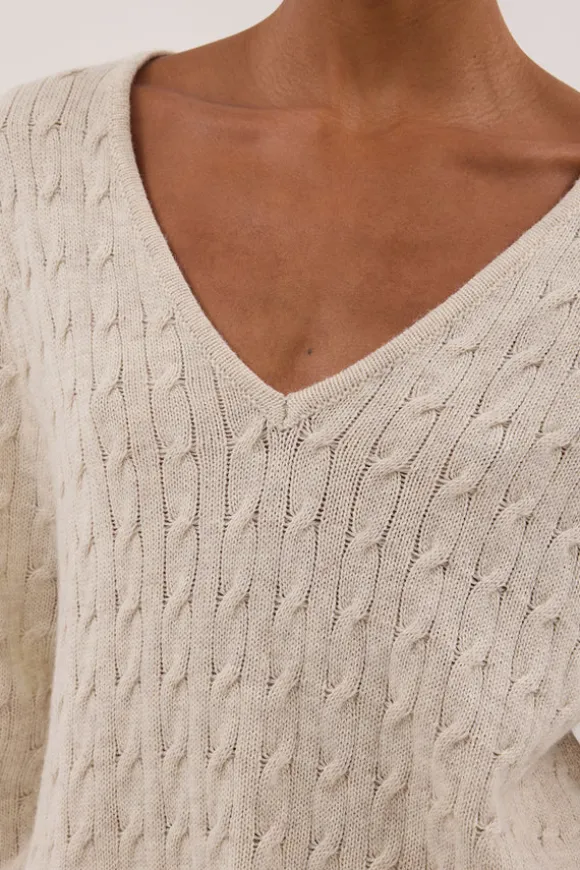 MAREN CHALK CABLE KNIT JUMPER