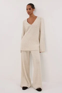 MAREN CHALK CABLE KNIT JUMPER