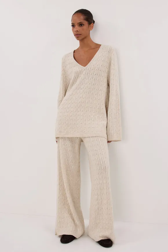 MAREN CHALK CABLE KNIT JUMPER