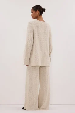 MAREN CHALK CABLE KNIT PANT