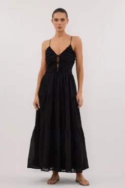 MARNIE BLACK RAMIE MIDI DRESS
