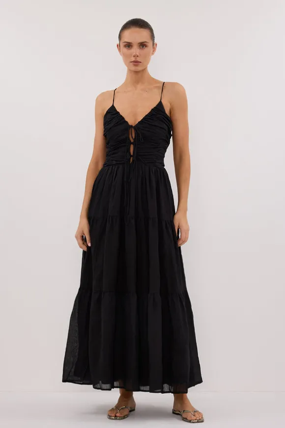 MARNIE BLACK RAMIE MIDI DRESS