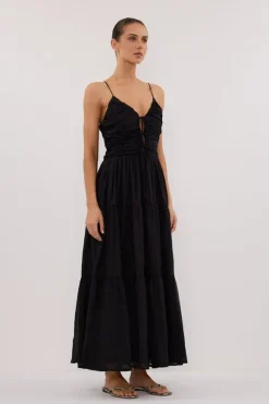 MARNIE BLACK RAMIE MIDI DRESS