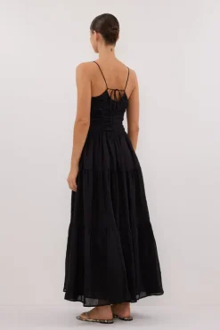 MARNIE BLACK RAMIE MIDI DRESS