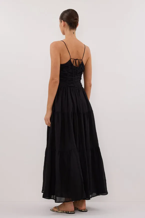 MARNIE BLACK RAMIE MIDI DRESS