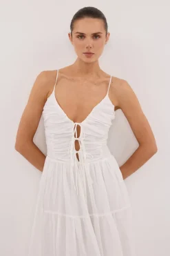 MARNIE WHITE RAMIE MIDI DRESS