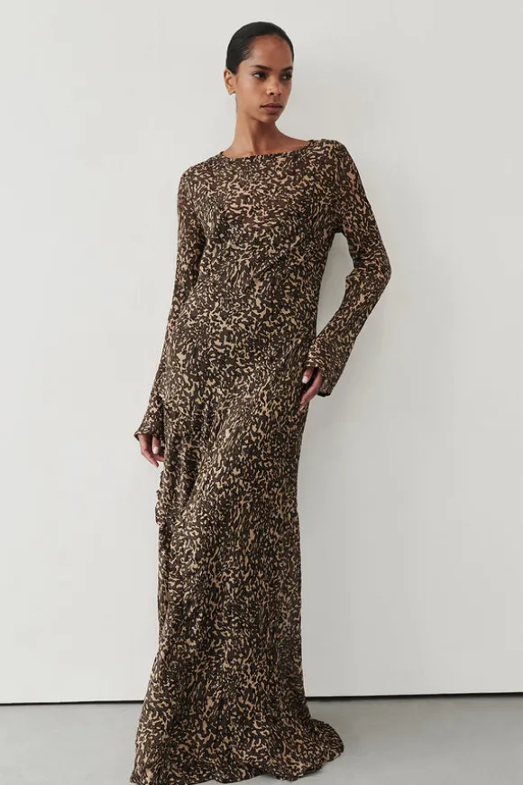 MARVILLA CHOC SLEEVED MAXI DRESS
