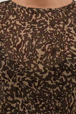 MARVILLA CHOC SLEEVED MAXI DRESS