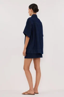 MASON INDIGO DENIM MINI SKIRT