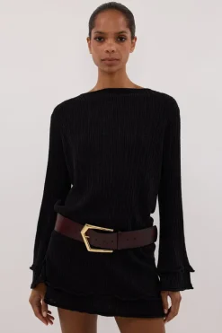 MAX BLACK KNIT MINI DRESS