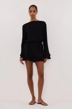 MAX BLACK KNIT MINI DRESS