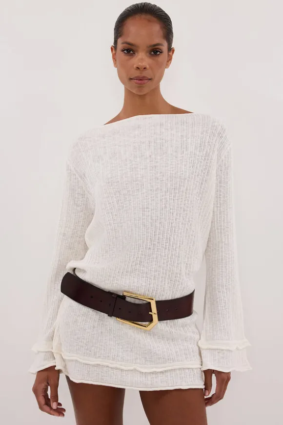 MAX IVORY KNIT MINI DRESS