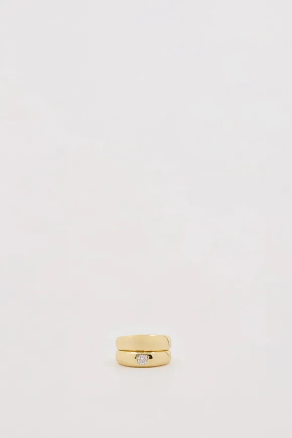 MÉGA DOUBLE STACK GOLD PINKY RING
