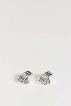 MÉGA TRIPLE X SILVER EARRING