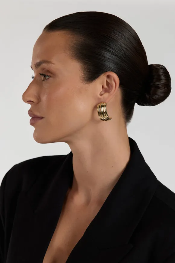 MÉGA WATERFALL LARGE GOLD EARRING