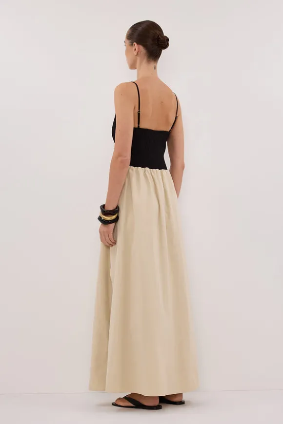 MILANO BLACK AND STONE MIDI DRESS