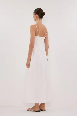 MILANO WHITE COTTON MIDI DRESS