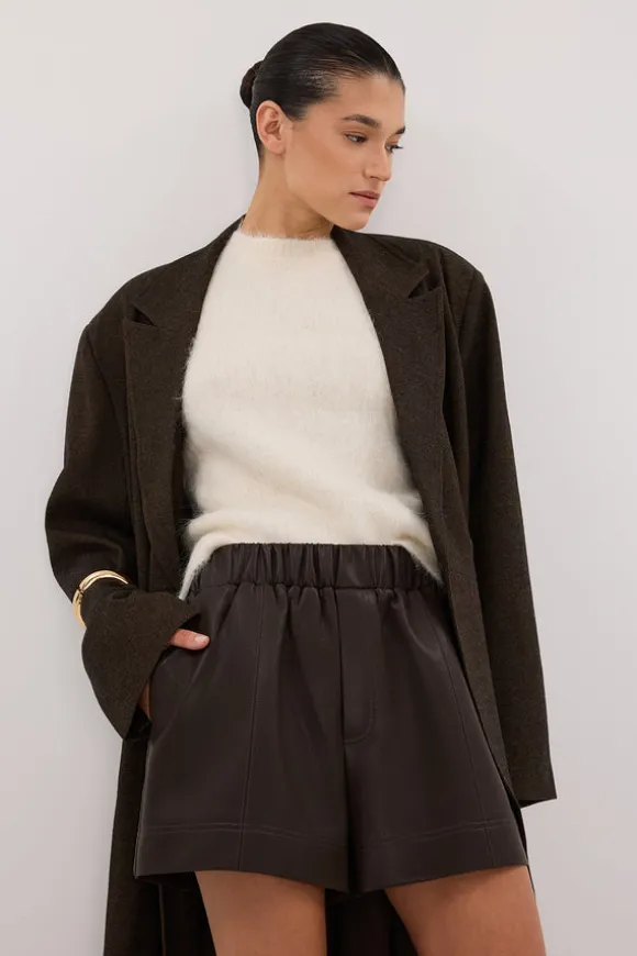 MONTY CHOC FAUX LEATHER SHORT