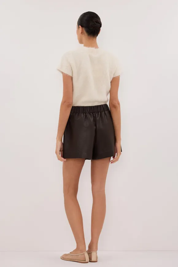 MONTY CHOC FAUX LEATHER SHORT