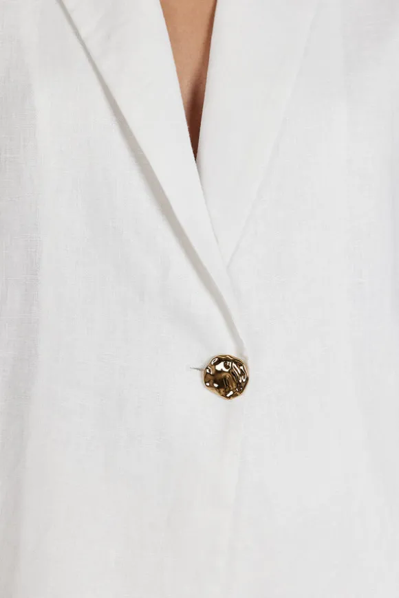 NALA WHITE LINEN RESORT SHIRT