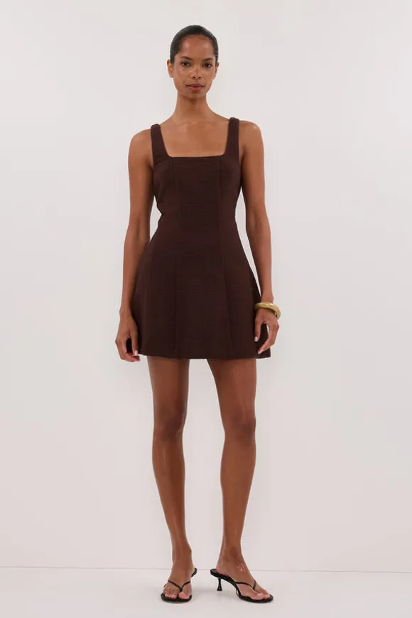 NIEVE CHOCOLATE SLEEVELESS MINI DRESS