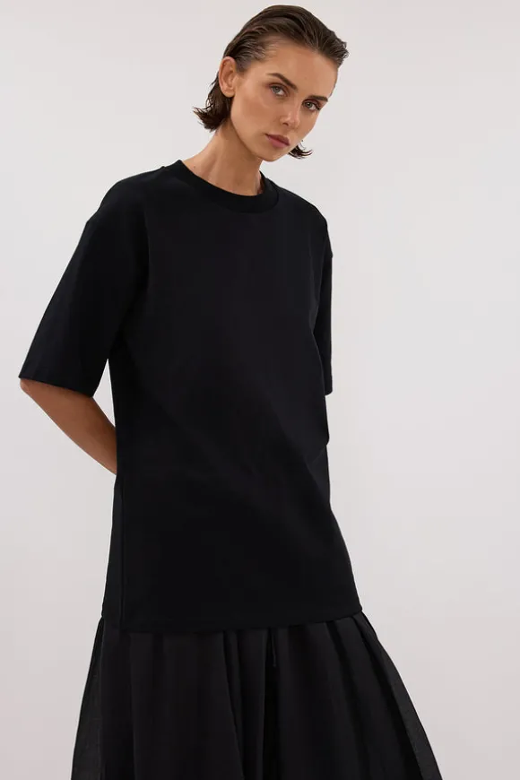 NOAH BLACK LONGLINE TEE