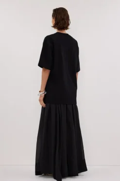 NOAH BLACK LONGLINE TEE