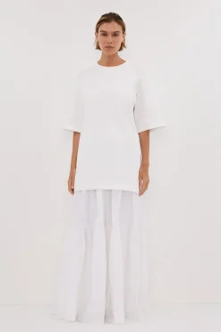 NOAH WHITE LONGLINE TEE