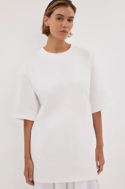 NOAH WHITE LONGLINE TEE