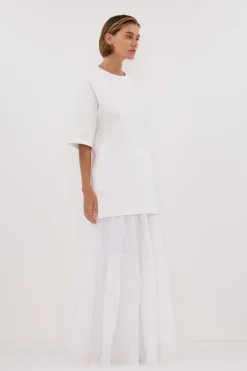 NOAH WHITE LONGLINE TEE