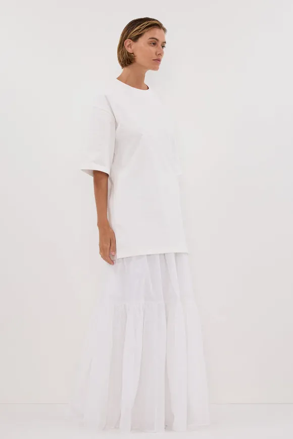 NOAH WHITE LONGLINE TEE