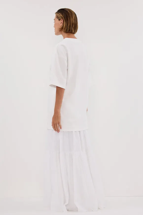 NOAH WHITE LONGLINE TEE