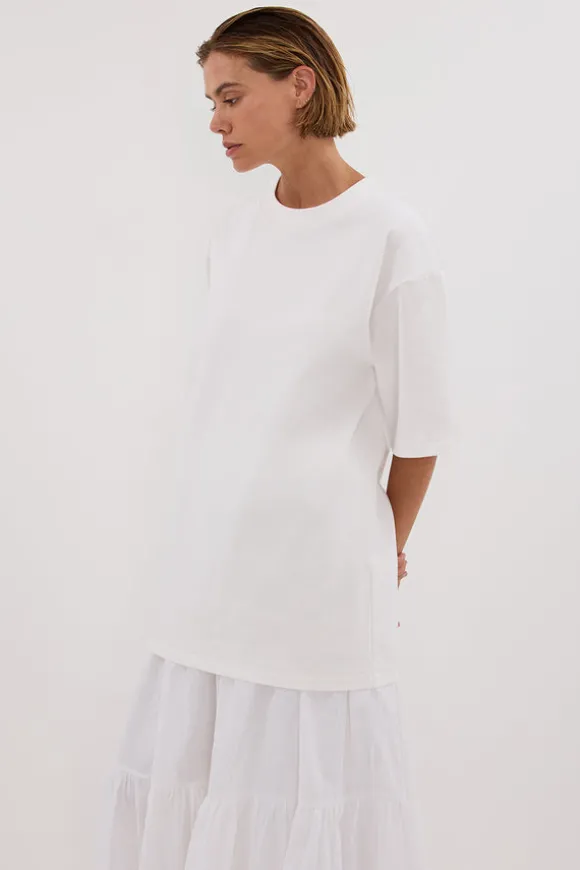 NOAH WHITE LONGLINE TEE