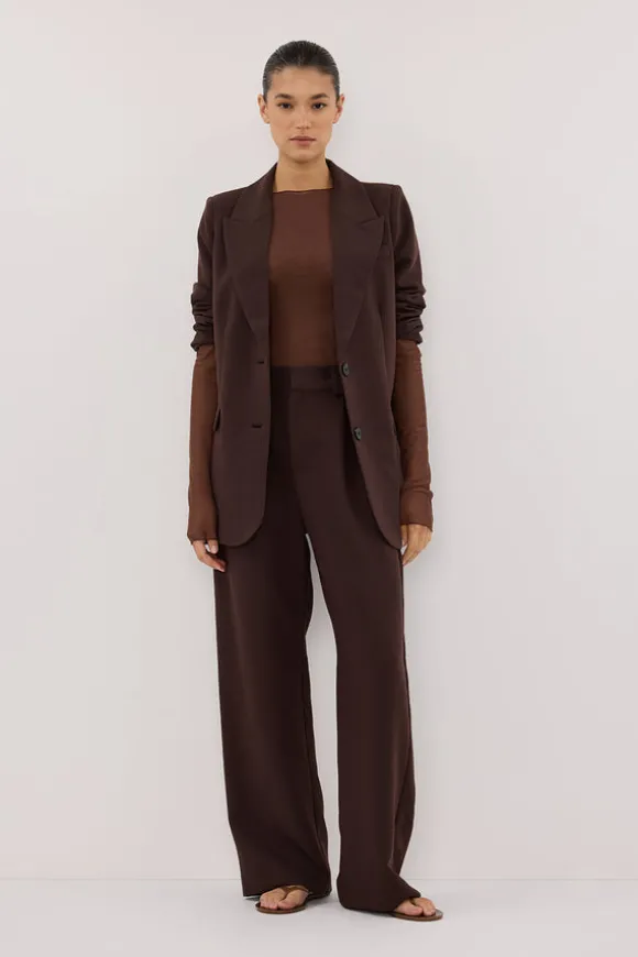 NYRA CHOC MESH LONG SLEEVE TOP