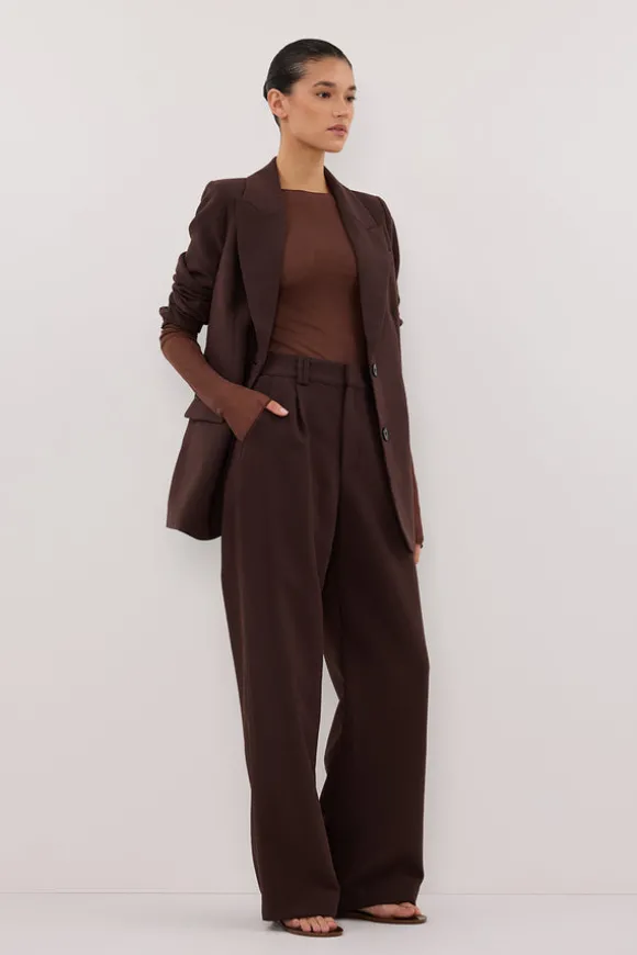 NYRA CHOC MESH LONG SLEEVE TOP