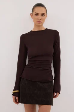 OAKLAND CHOC FAUX SUEDE MINI SKIRT