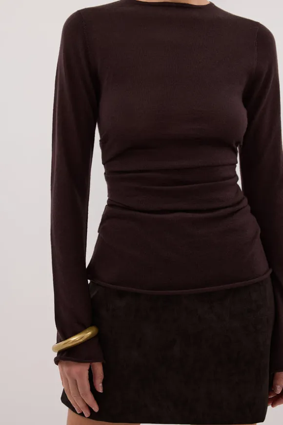 OAKLAND CHOC FAUX SUEDE MINI SKIRT