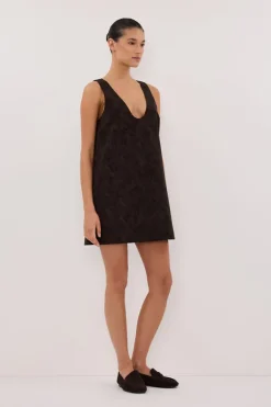 OAKLAND CHOC FAUX SUEDE MINI DRESS