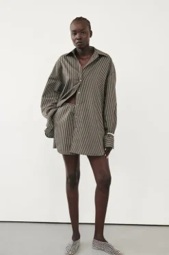 PALMA BITTER CHOC SILK BLEND SHIRT