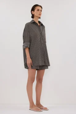 PALMA BITTER CHOC SILK BLEND SHIRT