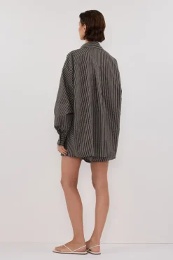 PALMA BITTER CHOC SILK BLEND SHIRT