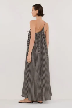 PALMA BITTER CHOC SILK BLEND MIDI DRESS