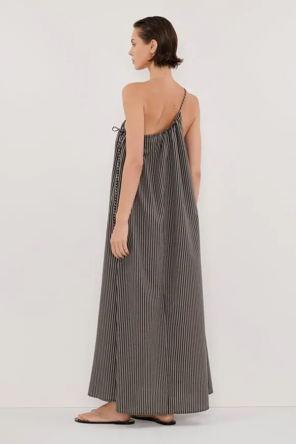 PALMA BITTER CHOC SILK BLEND MIDI DRESS
