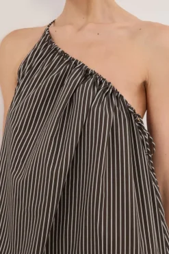 PALMA BITTER CHOC SILK BLEND MIDI DRESS
