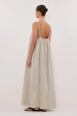PALMA CREAM SILK BLEND MIDI DRESS