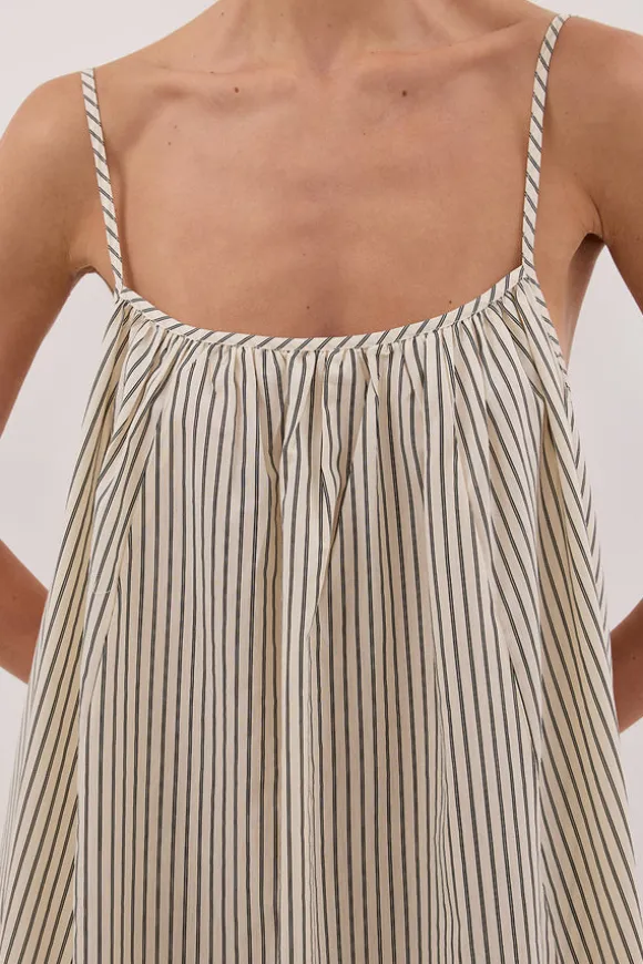 PALMA CREAM SILK BLEND MIDI DRESS