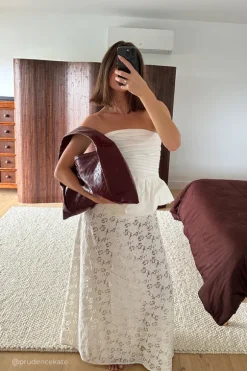 PEGGY WHITE COTTON STRAPLESS TOP