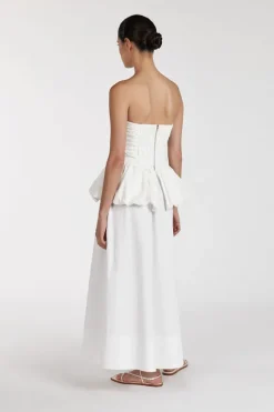 PEGGY WHITE COTTON STRAPLESS TOP
