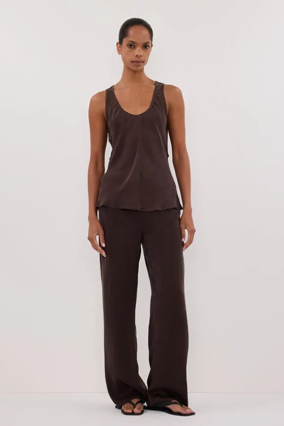 PERCY BITTER CHOC SILK PANT